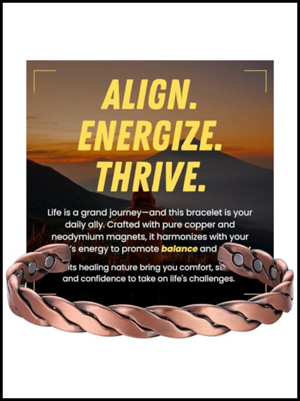 Magnetic Copper Bracelet Cuff, Magnetic Therapy Bracelet with 3800 Gauss